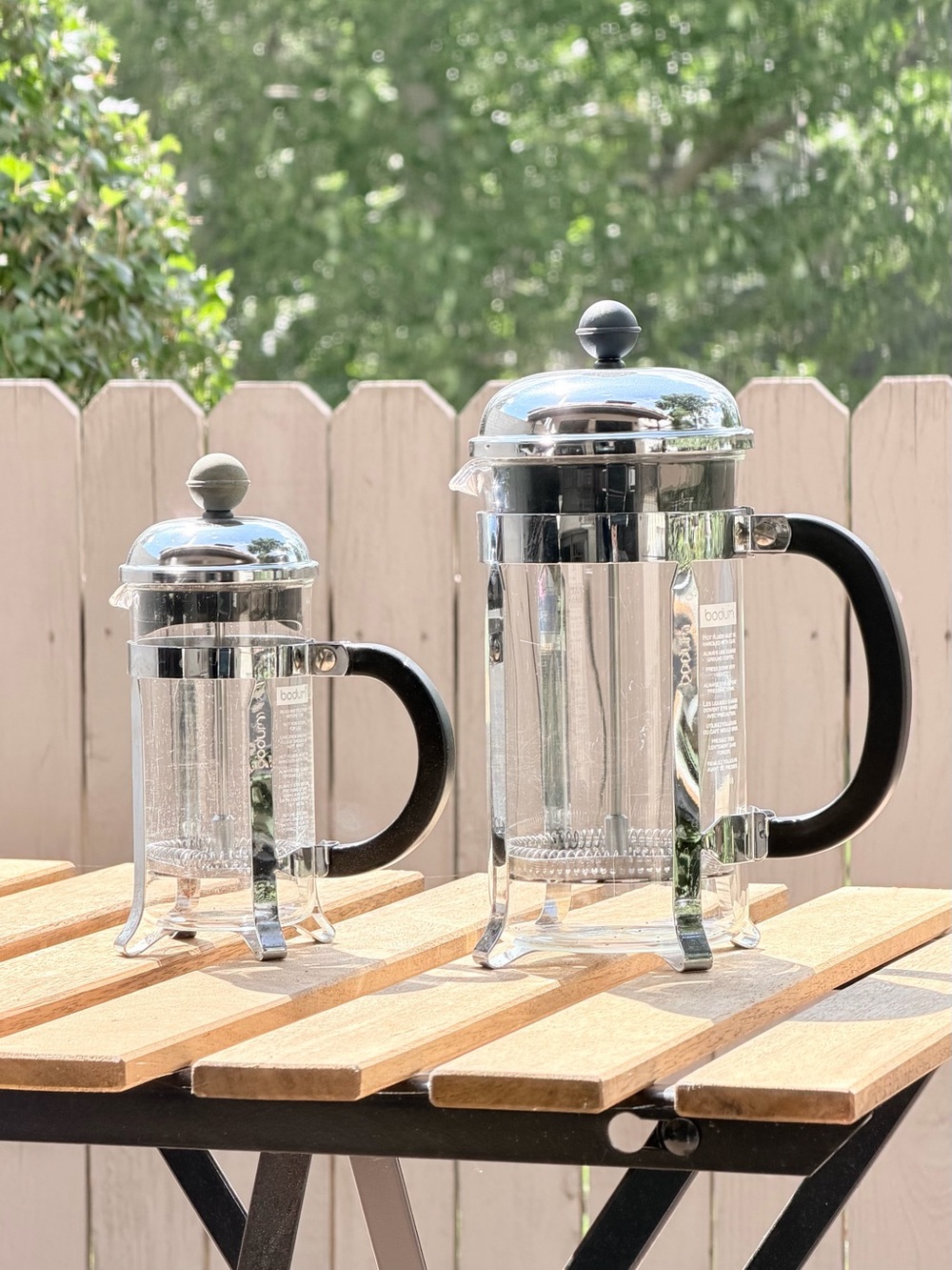 Bodum Chambord French Press Set 12 oz & 34 oz Chrome Glass Coffee Makers